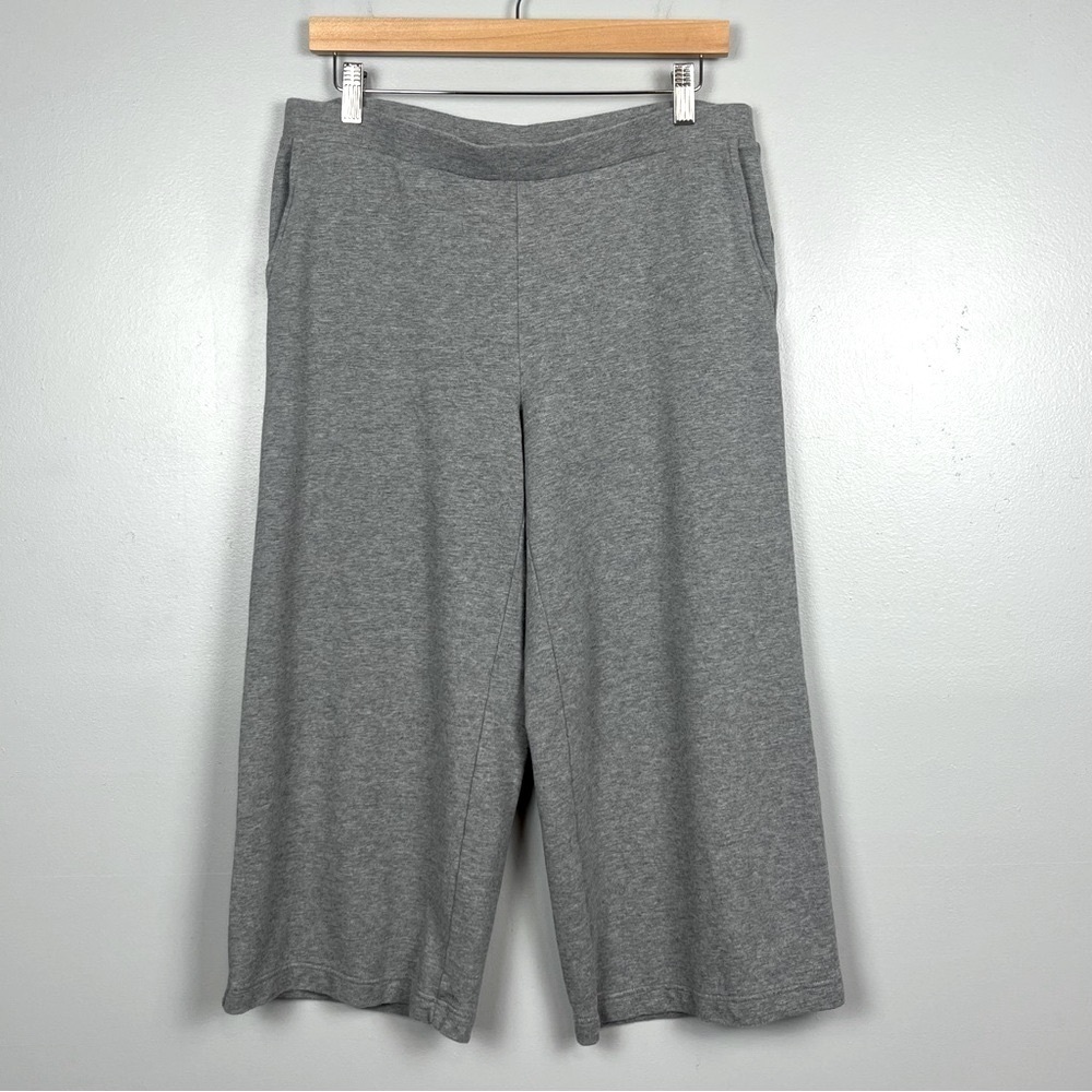 PureJill heather gray Full-Leg Cropped Pima cotton modal spandex pants, MP.